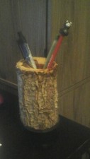 pen and pencil holder, Elm wood, hand made, O.D. 4" -I.D. 3"- H 5.5"