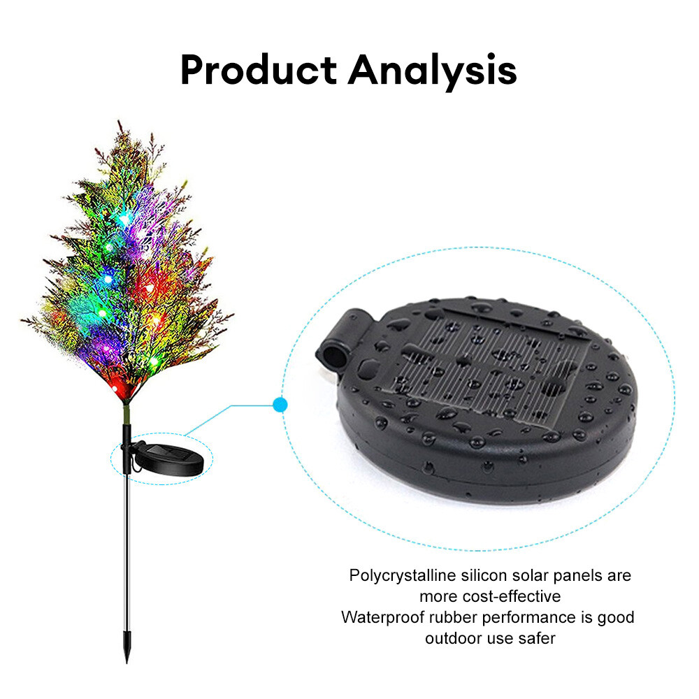 Solar Garden Lights Christmas Tree Outdoor Pathway Yard Patio Lights