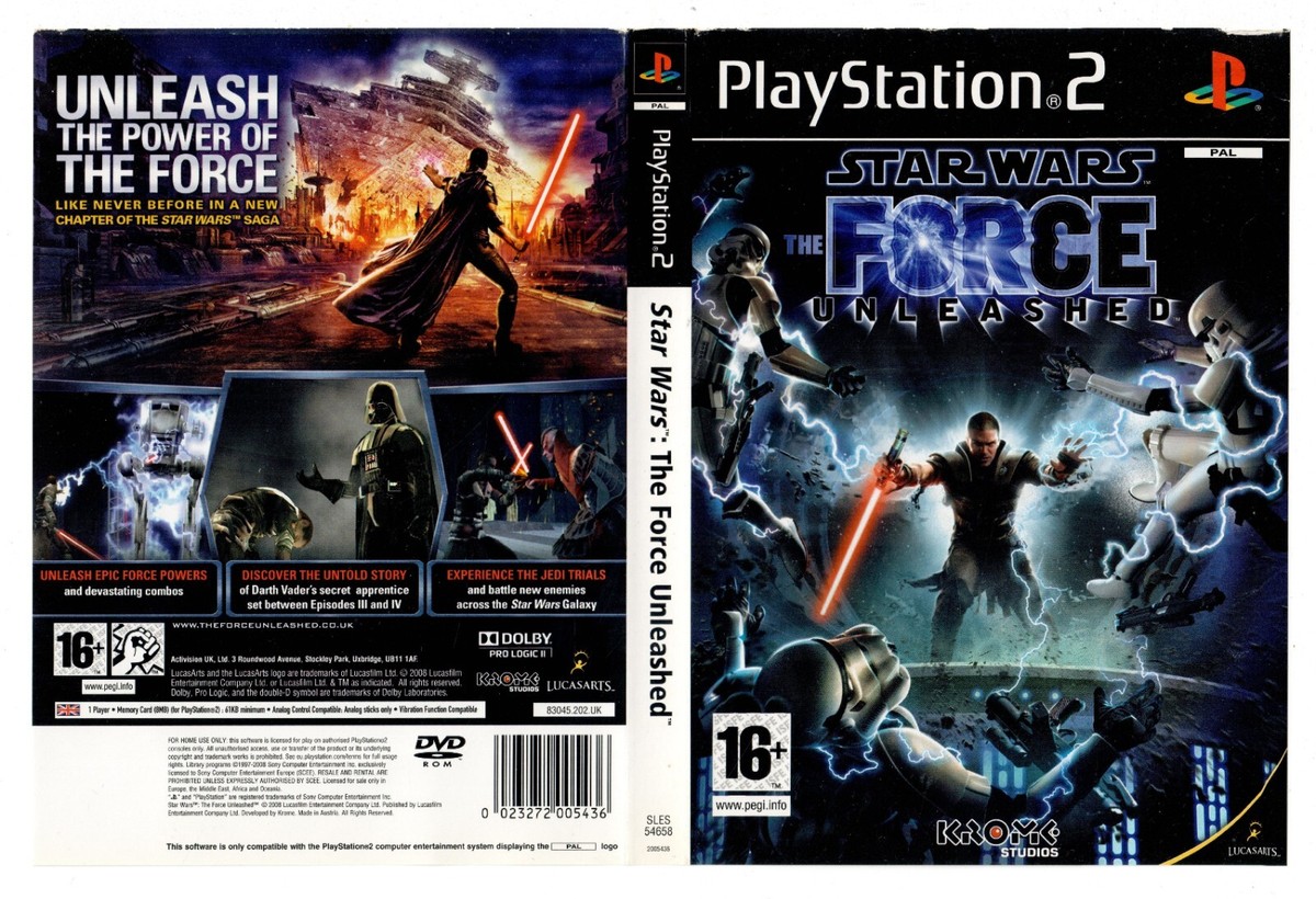 Star Wars Force Unleashed Sony PlayStation 2 Game Cover Art