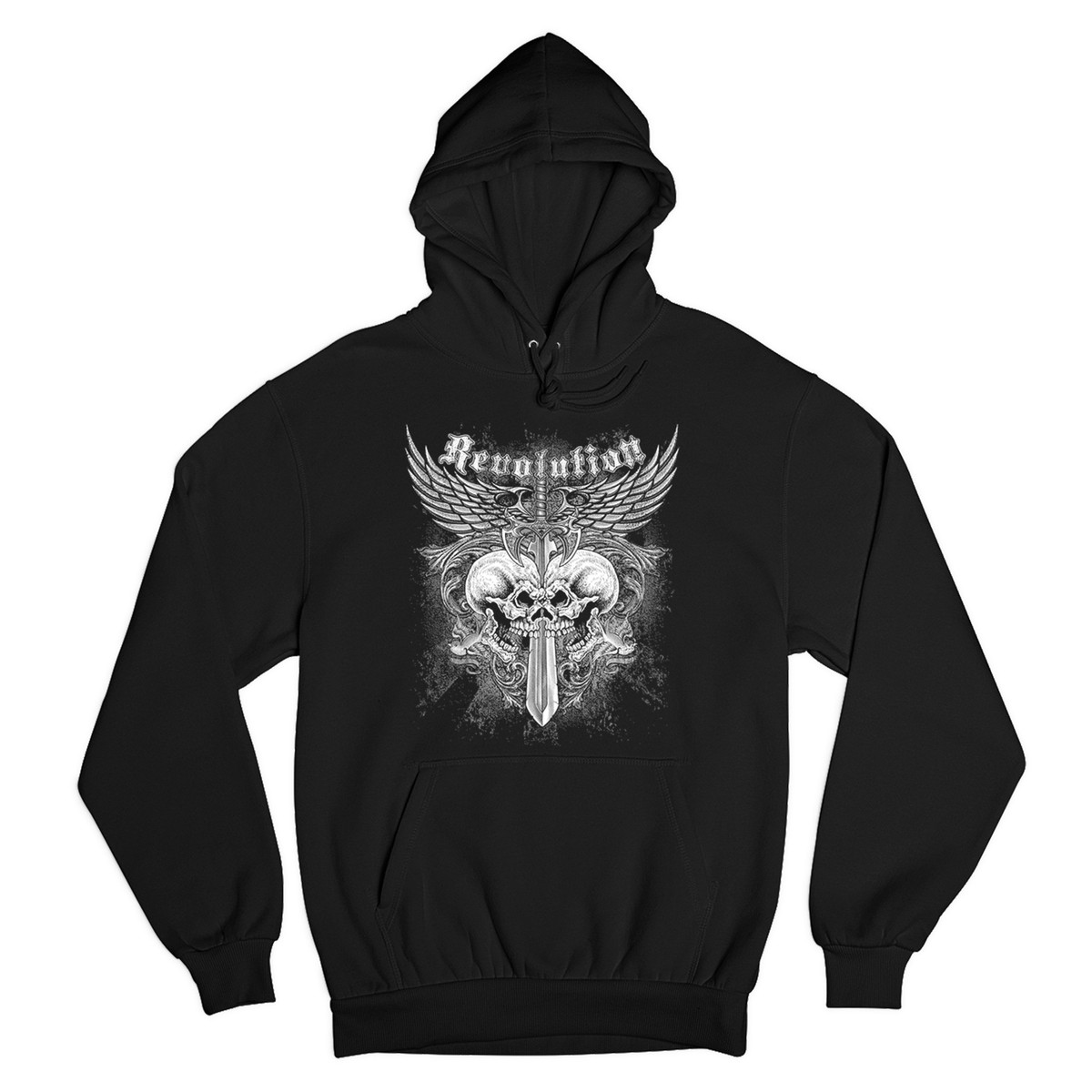 Revolution Gothic Skulls Sweatshirt Angel Wings Skeleton Horror