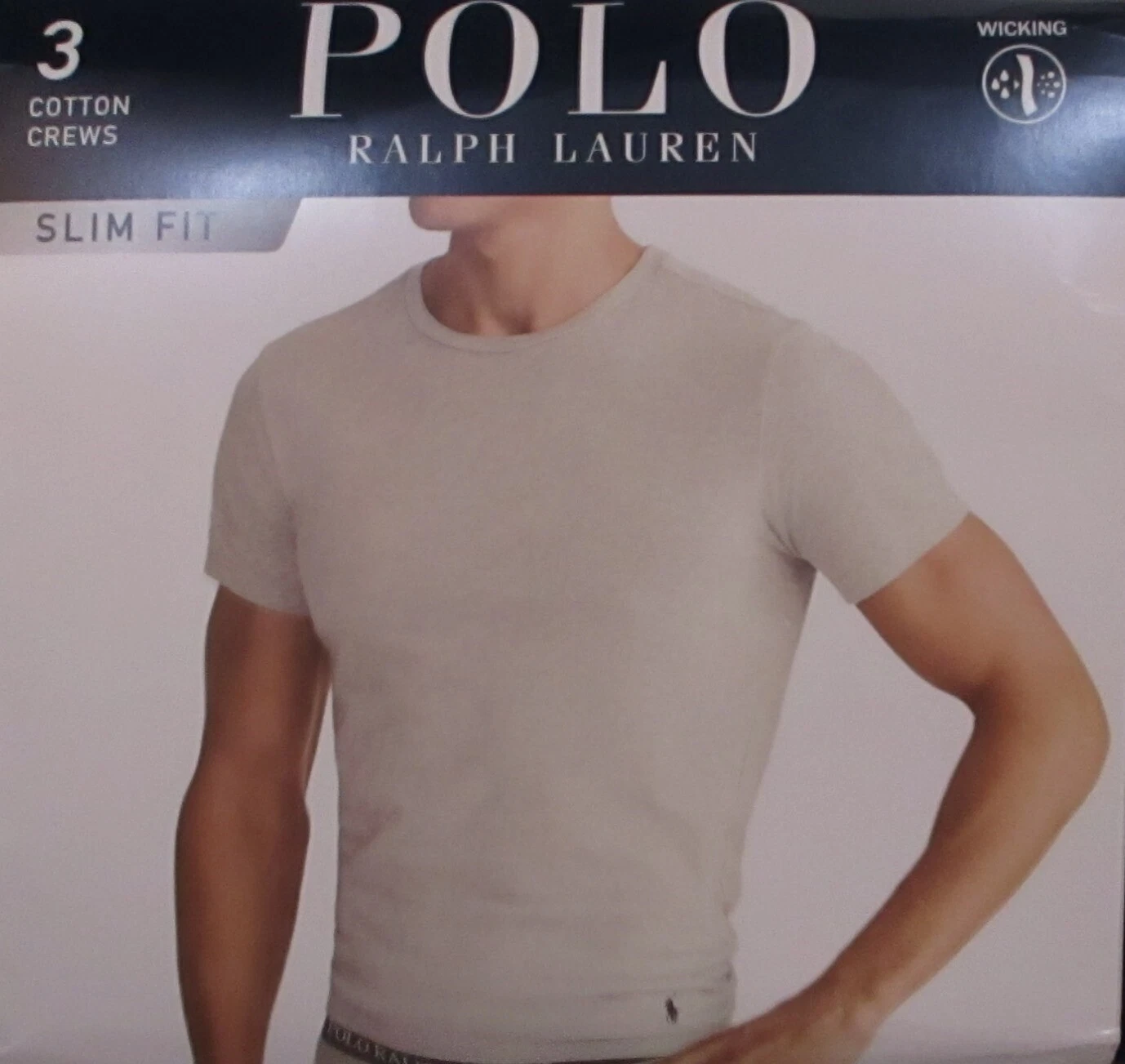 3 POLO RALPH LAUREN S M L XL SLIM FIT COTTON BLACK WHITE NAVY CREW NECK T SHIRTS