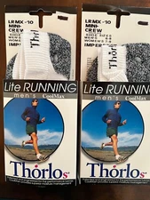 2 PAIR THORLO COOLMAX LITE MINI-CREW RUNNING SOCKS, UNISEX MEDIUM, IMPERFECT USA