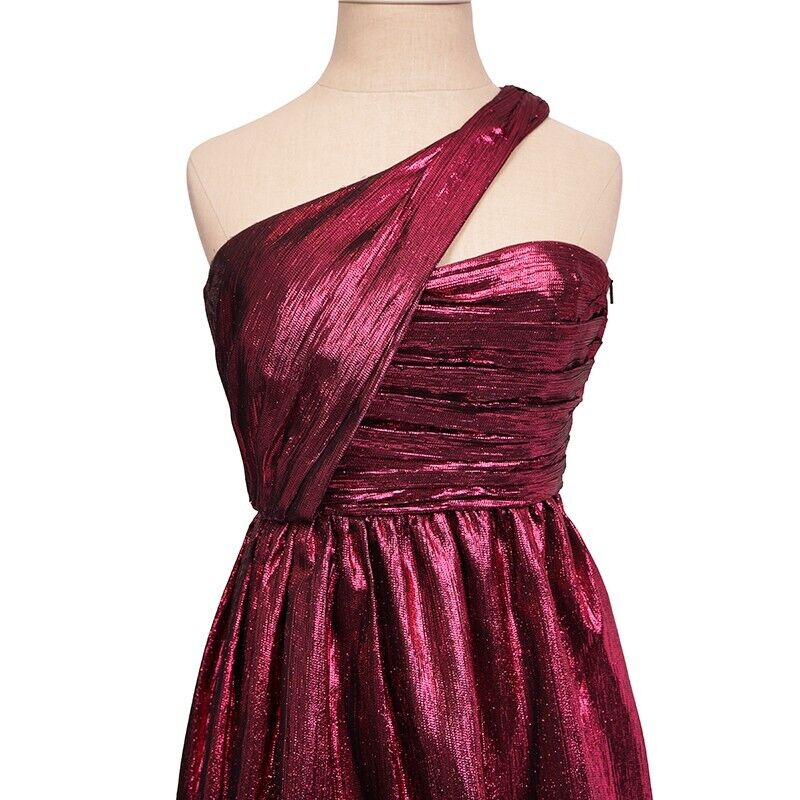 ワンピース Saint Laurent Abito Corto In Seta 36 NEW $3290 SAINT LAURENT Fuchsia Pink LAME ONE SHOULDER