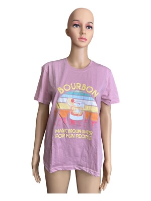 Women s Funny T-shirt Bourbon Magic Brown Water For Fun People Shirt. Size:M