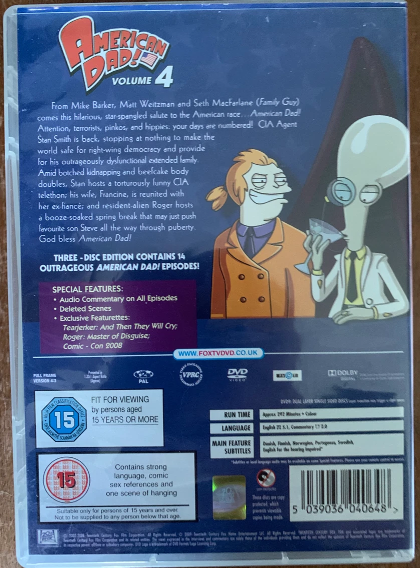 Matemático Calle principal Reciclar American Dad Season 4 DVD Box Set Seth MacFarlane Animated Comedy Series | eBay Matemático Calle principal Reciclar American Dad Season 4 DVD Box Set Seth MacFarlane Animated Comedy Series | eBay