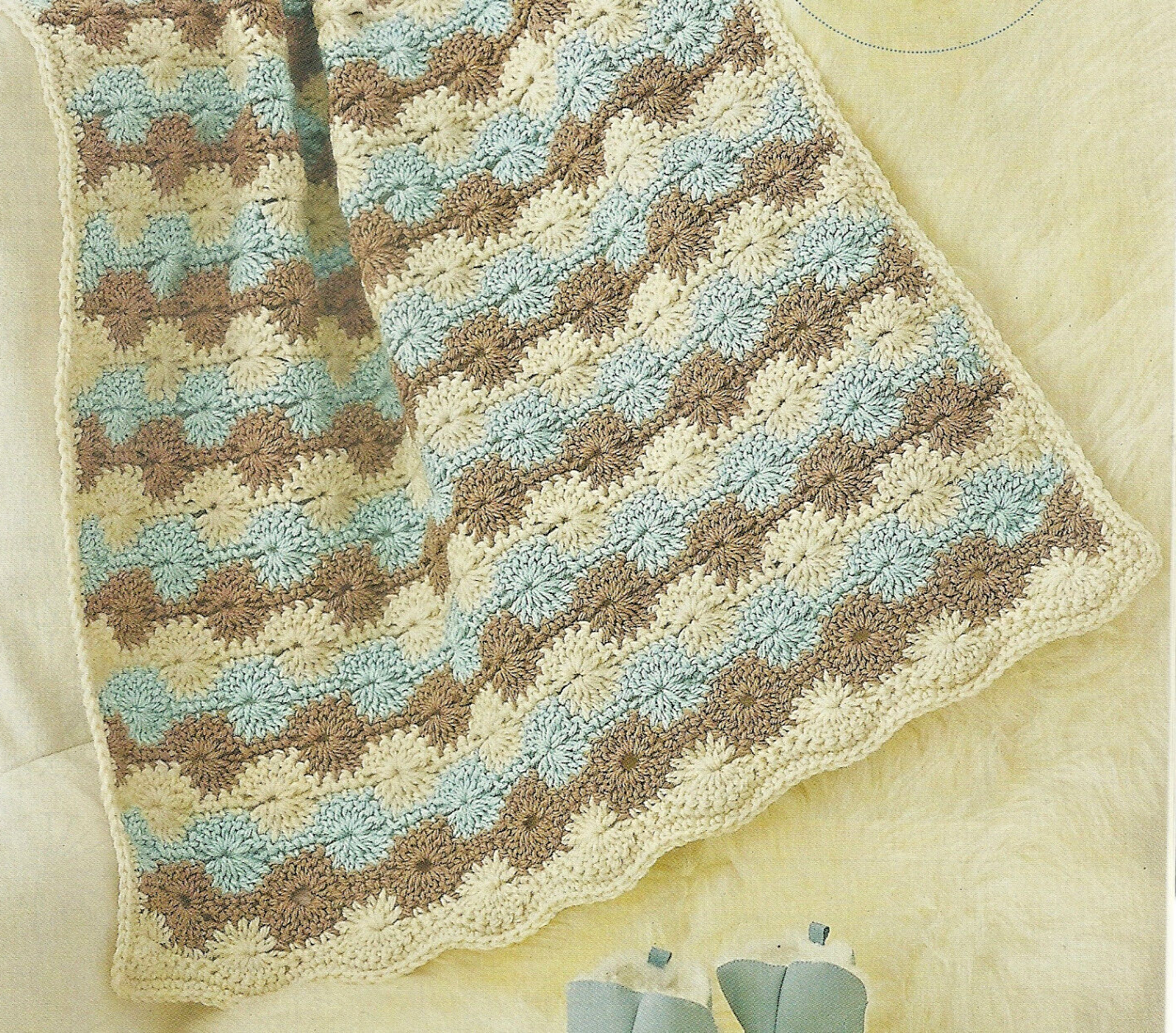 Baby Stroller Blanket Afghan CROCHET Pattern INSTRUCTIONS magazine pages