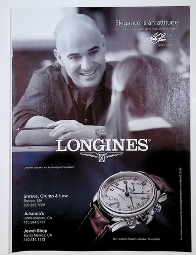 Longines Andre Agassi Advertising Print 