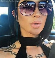 Men Women Big AVIATOR Oversized Metal Gradient Women Sunglasses GAFAS