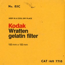 Kodak Wratten Gelatin Filter No. 85C Cat 149 7718 100mm SEALED  FREE SHIP  