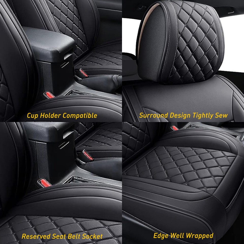 Car Seat Cover For 20072023 Toyota Cab Crew 4Door Front+Rear