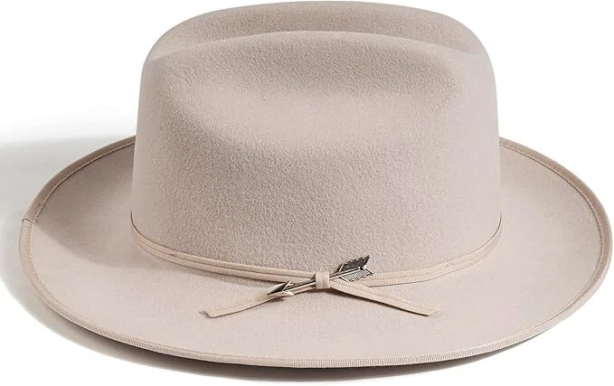 Sombrero de Camino Abierto Sombrero Fedora Sombrero de Fieltro de Lana Pura De Colección 7 3/8-7 1/2 Beige Abierto Foto 3 de 4