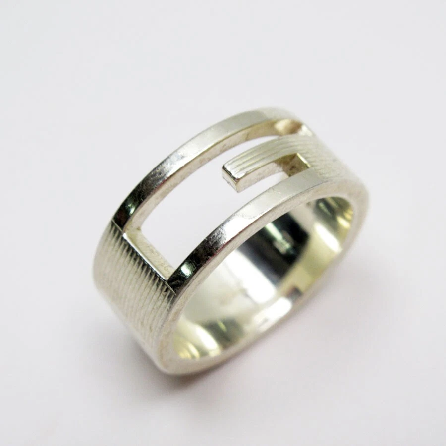 Bague GUCCI Logo G Argent 925 Argent Femme Accessoires Made in Italy Occasion