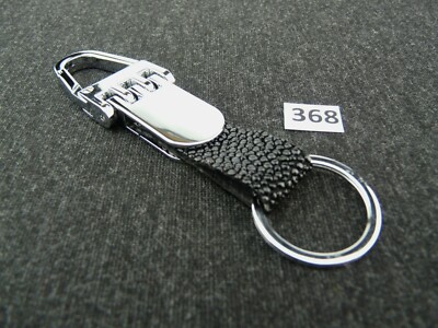 368) Stingray Leather Strap Keychain, Snap Hook and Key Ring