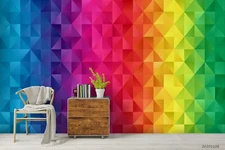 3D Rainbow Banner Wallpaper Wall Mural Removable Self-adhesive Sticker7040