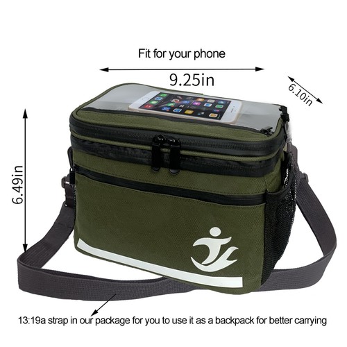 Bicycle Handlebar Bag Cycling Phone Holder Mount Front Bag Bike coolerInsulation - Picture 25 of 36