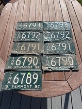 1957 Vermont Truck License Plate Number 6789-6793