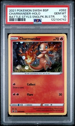 Charmander SWSH092 Holo Battle Styles Single Pack Blister PSA 10 Pokemon BSP