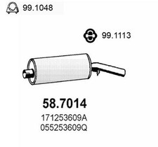 ASSO 58.7014 Endschalldämpfer für VW GOLF I Cabriolet (155) GOLF I (17) Auspuff