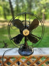 Antique "GRAYBAR" Quality Electric 12” ~ 3 Speed Fan ~ Table Top ~ 4 Blade