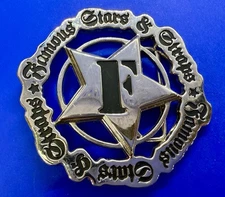 Famous Stars & Straps F Star Logo Symbol See-Trough Silver Color Belt Buckle