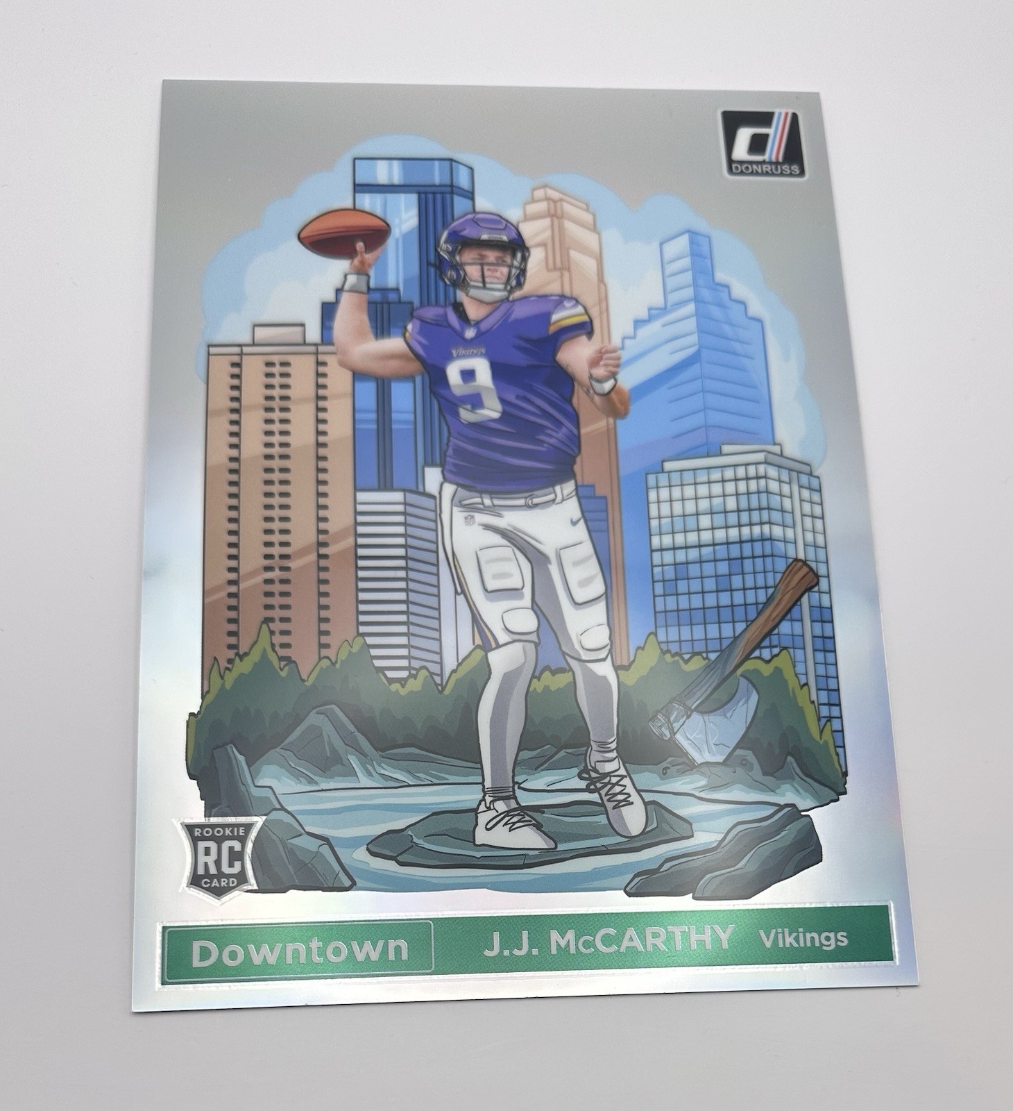 2024 PANINI DONRUSS #11 JJ MCCARTHY OVERSIZED DOWNTOWN RC MINNESOTA VIKINGS