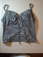 Victoria's Secret Black Built-In Bra Tankini Swim Top Size 36C