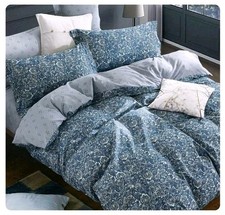 Sleepbella Duvet Cover King, 600 Thread Count Cotton Blue Green Paisley Floral