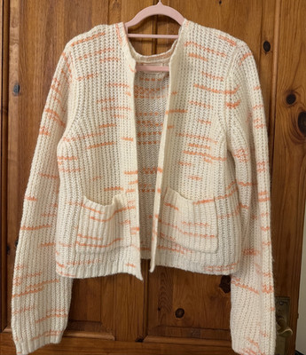 Hush Strickjacke Alpaka Mischung Handstrick Stylisch Creme Mix - Taschen - Größe M