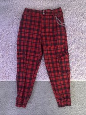 Almost Famous Red Plaid High Rise Cargo Jogger Size L Pants