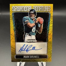 /10 2025 Prizm Black Sensational Signatures Mark Brunell Gold Shimmer Auto Jag
