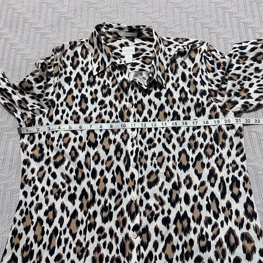 Chico's leopard print button down - image 4
