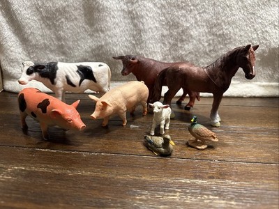 Vintage Schleich Farm World Set Of 8 Animals 
