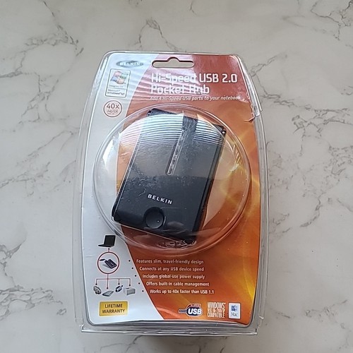 Belkin Hi-Speed USB 2.0 Pocket Hub Adds 4 USB Ports Windows XP Mac FAST SHIP! - Picture 1 of 7