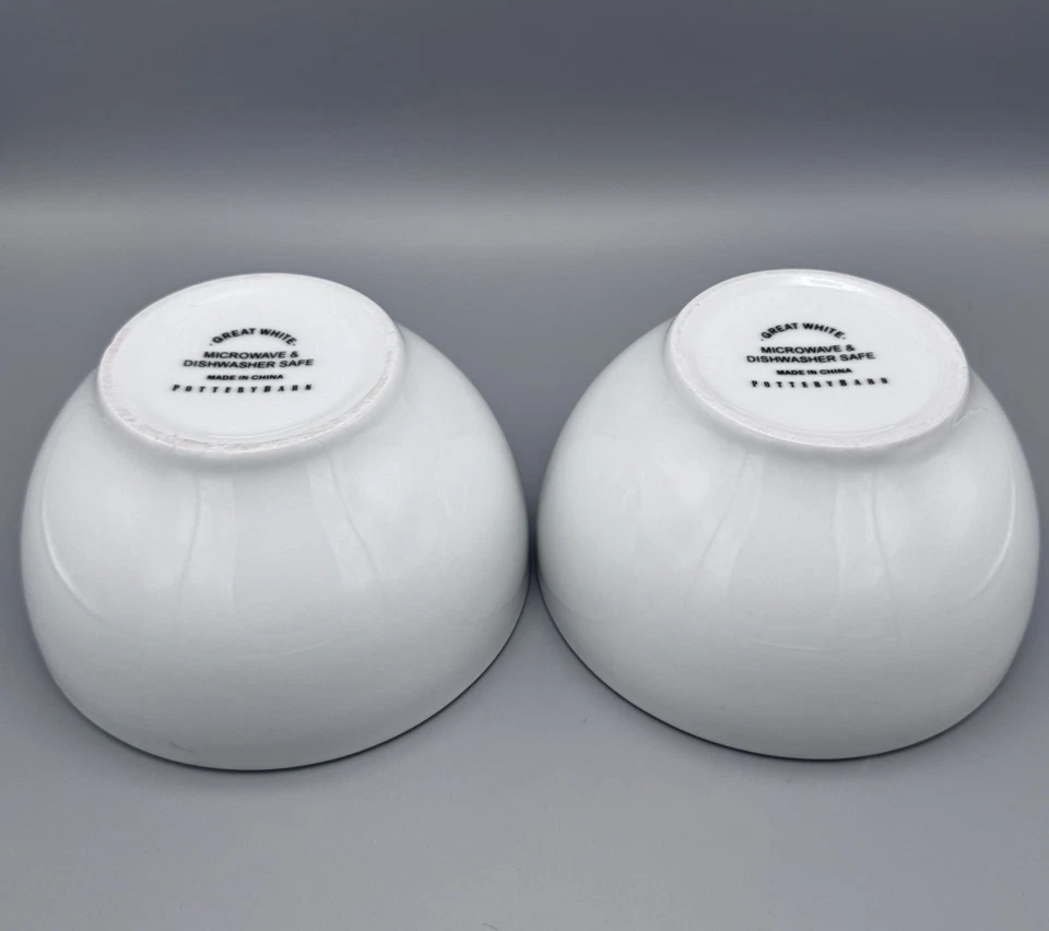 Set of 2 - Pottery Barn Great White Cereal Soup Traditional Cereal Bowls 6.25" - Image 4 of 4