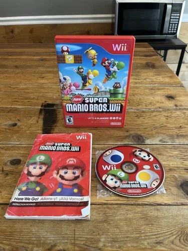New Super Mario Bros. Wii Nintendo Wii Complete W/ Manual Clean Disc 🍄‼️