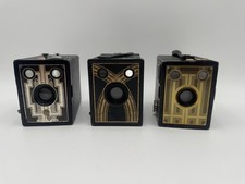 Lot of 3 1930s Box Cameras Sears Marvel S-20, Kodak Brownie 6-20 Brownie Jr 6-20