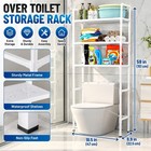3-Tier Over Toilet Storage Rack Bathroom Organizer Space Saver Shelf White 59in