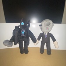 Skibidi Toilet Plush Game Titan Cameraman + Speakerman Toy 10” Lot of 2