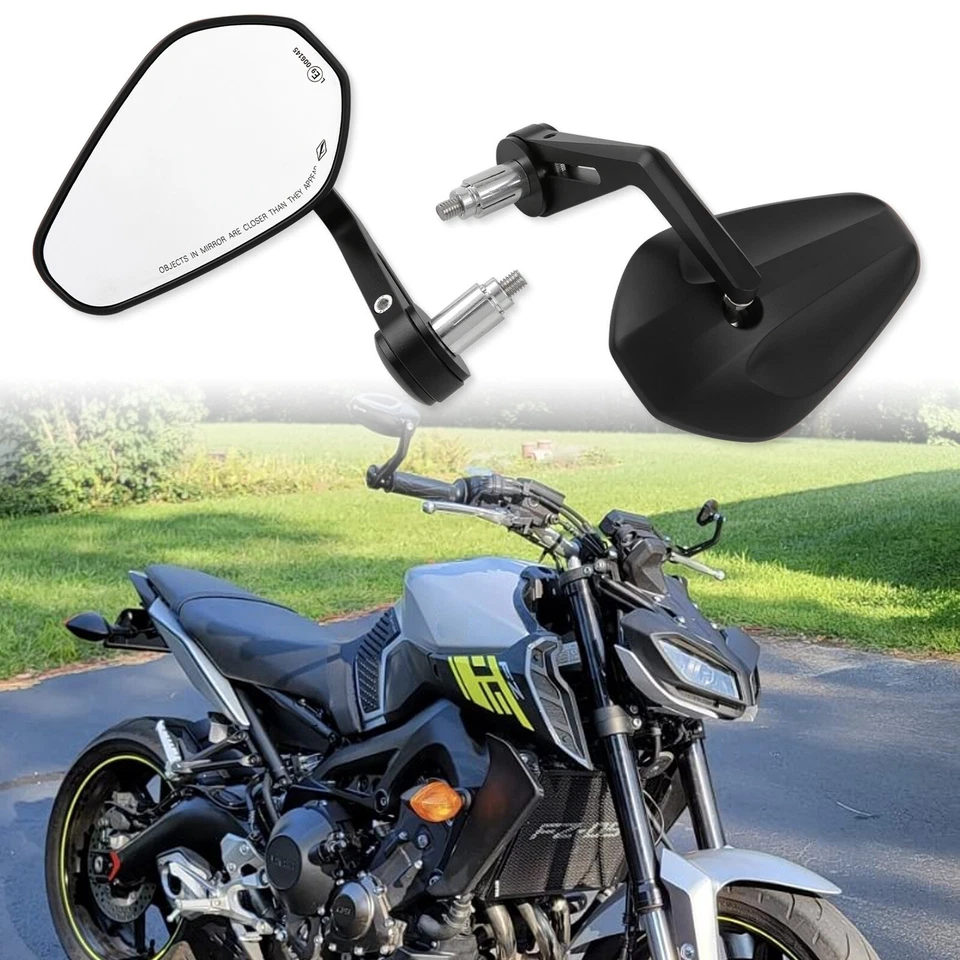 Espejo retrovisor lateral extremo manillar moto 7/8" para Yamaha FZ07 FZ09 MT07 MT09 MT10 Foto 2 de 4