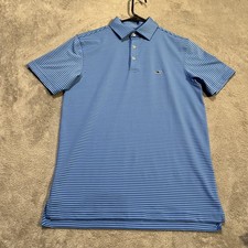 Vineyard Vines On-The-Go Sankaty Polo Shirt Mens XS Blue Stripe Golf Stretch