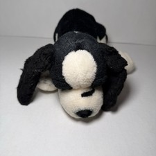 Russ Berrie Cocker Spaniel Dog Plush Stuffed Toy Black White Plush Vintage