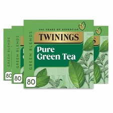 Twinings Pure Green Tea 320 Tea Bags (Multipack of 4 x 80 Tea Bags) 0.09 per strip