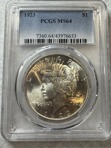 1923 Peace Silver $1 Dollar PCGS MS 64