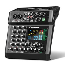 6 Channel Audio Interface Mixer Sound Board 99 DSP Digital Effects With 48khz...