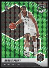 2020-21 Panini Mosaic Mosaic Green #244 Reggie Perry Brooklyn Nets Rookie