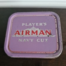VINTAGE PLAYERS AIRMAN NAVY CUT TOBACCO TIN  2 OZ