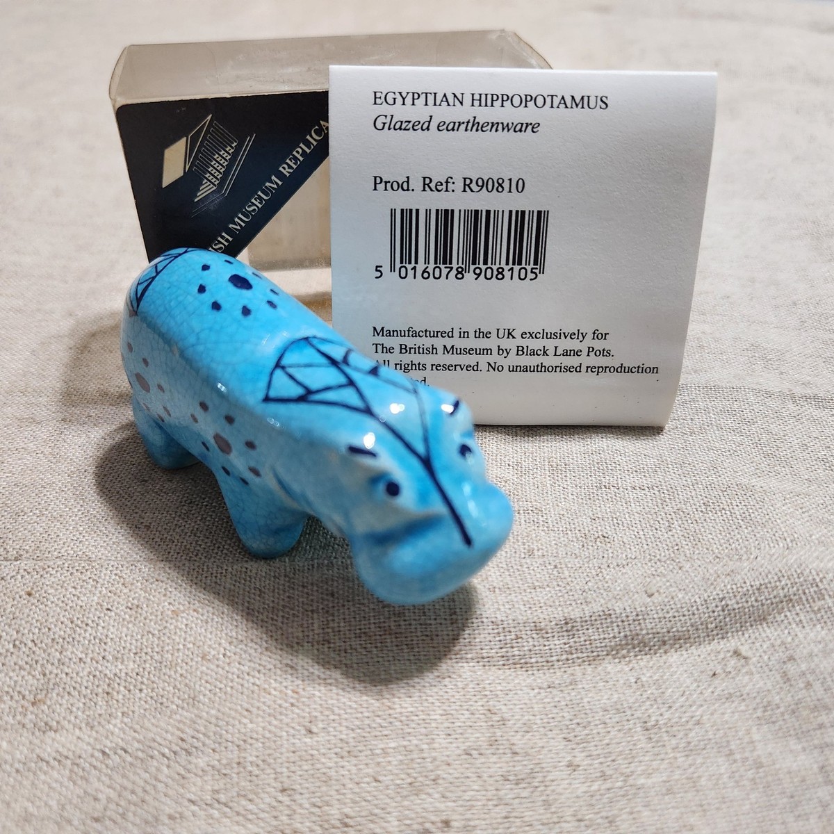 HIPPOさま 1 British Museum Egyptian Hippo Replica Figurine Blue Glazed
