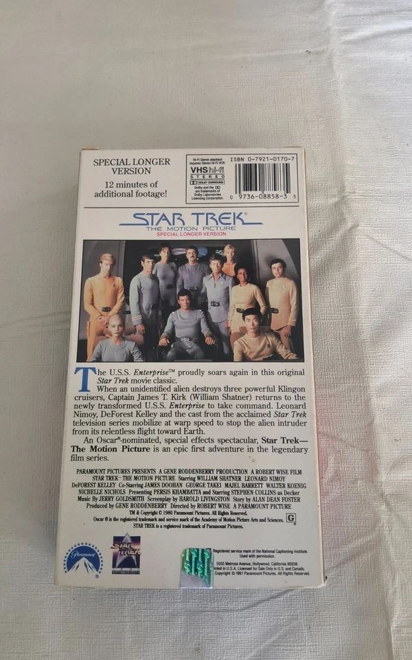 Star Trek: The Motion Picture VHS 1980 Special Longer Version - Image 3 of 4