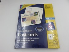 Avery 8387 Matte White Postcards 4.25 X 5.5 Inkjet 200 Cards 80 Lb Perforated