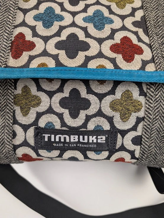 Vintage TIMBUK2 Messenger Laptop Bag Made in San Francisco Gray Herringbone  EUC - Image 2 of 4
